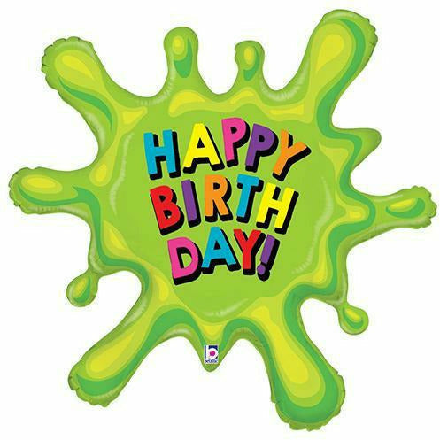 Burton and Burton BALLOONS 201A 39" Splat Slime Happy Birth Day Jumbo Foil