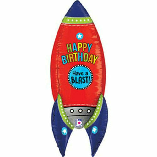 Burton and Burton BALLOONS 214 36" Space Rocket Have a Blast Foil