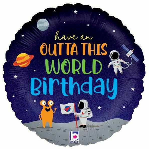 Burton and Burton BALLOONS 215 18&quot; Outta This World Birthday Foil