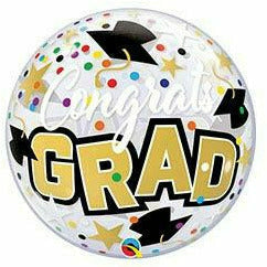 Burton and Burton BALLOONS 22&quot; Congrats Grad Stars Dots Bubble