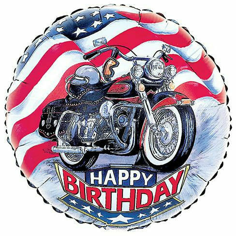 Burton and Burton BALLOONS 231 18&quot; Motorcycle Happy Birthday Foil