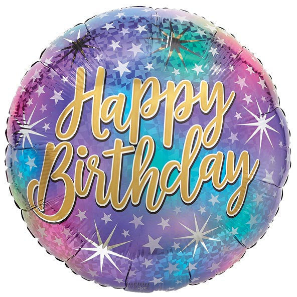 Burton and Burton BALLOONS 232 17" Birthday Sparkle Foil Balloon