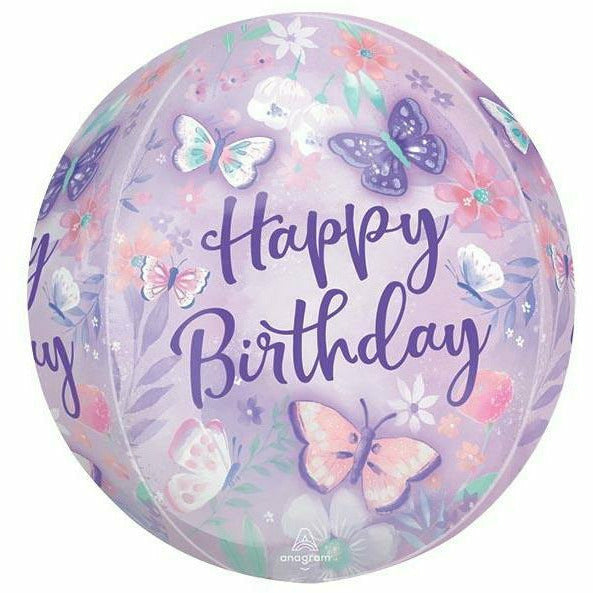 Burton and Burton Balloons 239A 16&quot;PKG ORBZ FLUTTERS HAPPY BIRTHDAY