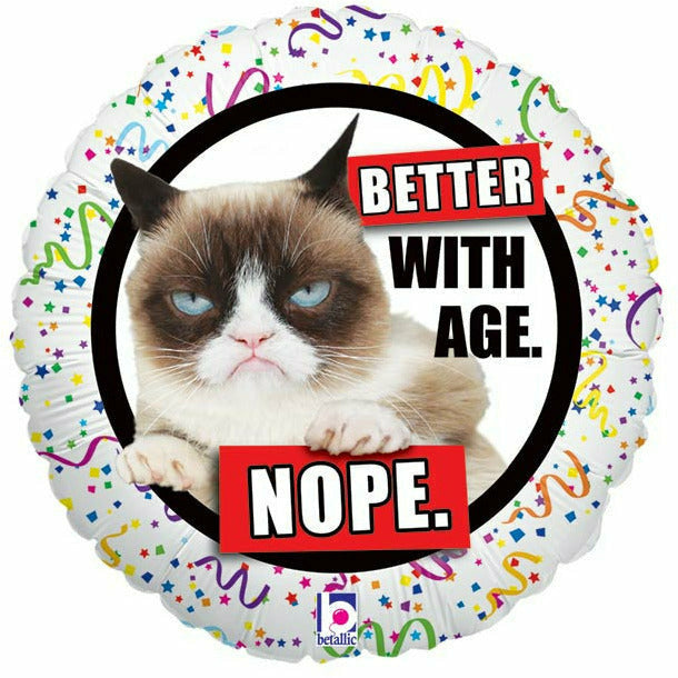 Burton and Burton BALLOONS 245A 18&quot; GRUMPY CAT OVER THE HILL BALLOON