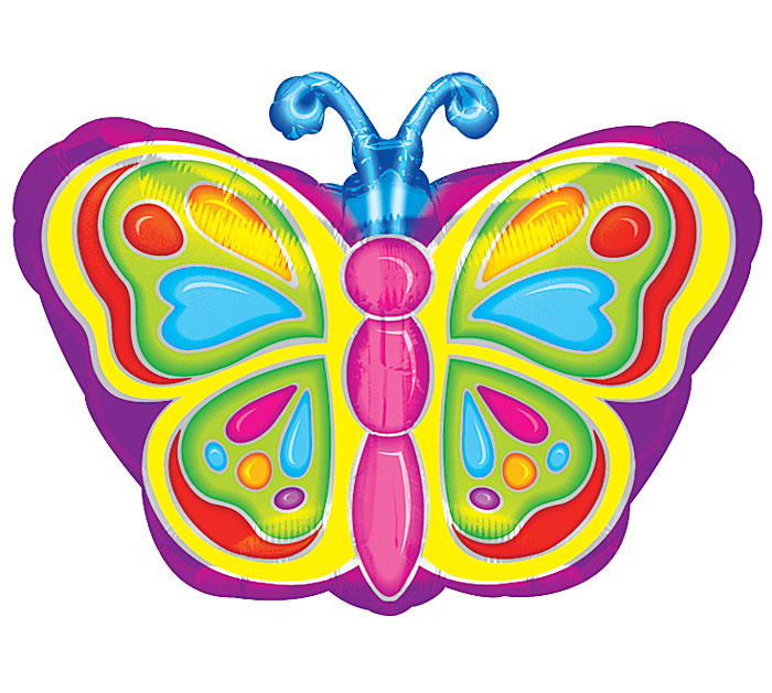 Burton and Burton BALLOONS 250A 18" BRIGHT BUTTERFLY STANDARD SHAPE