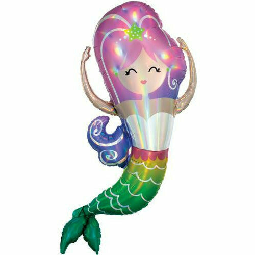 Burton and Burton BALLOONS 250A 41&quot; Mermaid Holographic Jumbo Foil