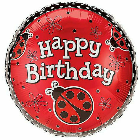 Burton and Burton BALLOONS 253 17" Ladybug Happy Birthday Foil