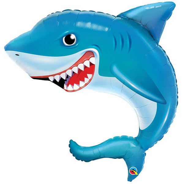 Burton and Burton BALLOONS 267 36&quot; SMILIN&#39; SHARK SHAPE FOIL BALLOON