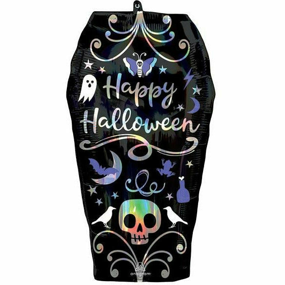 Burton and Burton Balloons 27&quot;PKG IRIDESCENT COFFIN SHAPE