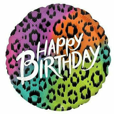 Burton and Burton BALLOONS 28&quot; Animal Print Happy Birthday Foil