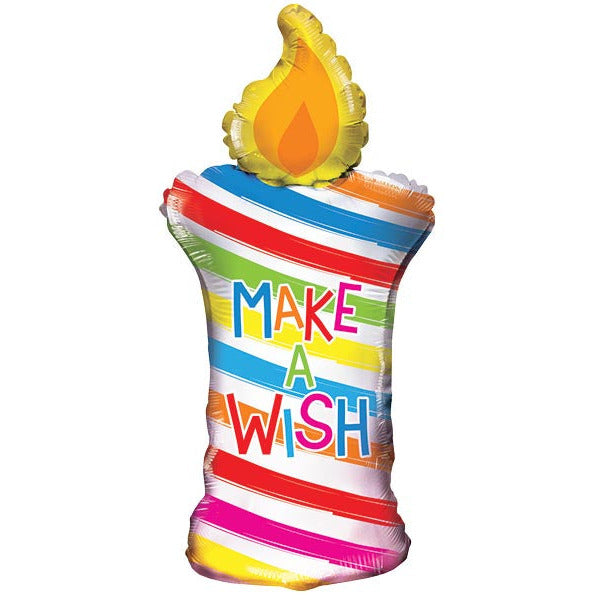 Burton and Burton BALLOONS 295A 36&quot;PKG HBD MAKE A WISH CANDLE SHAPE Product