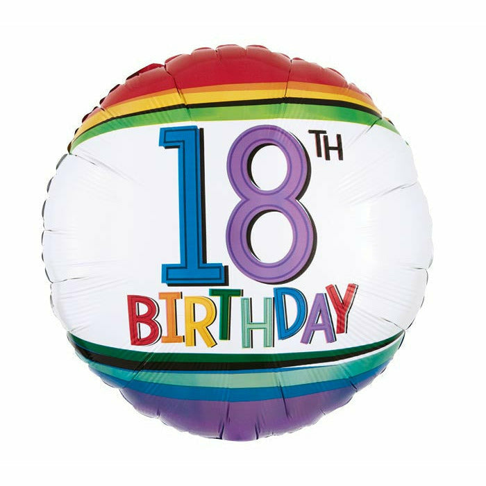 Burton and Burton BALLOONS 313A 17&quot; 18TH BIRTHDAY RAINBOW FOIL BALLOON