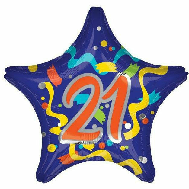 Burton and Burton BALLOONS 314 19&quot; 21st Star Foil