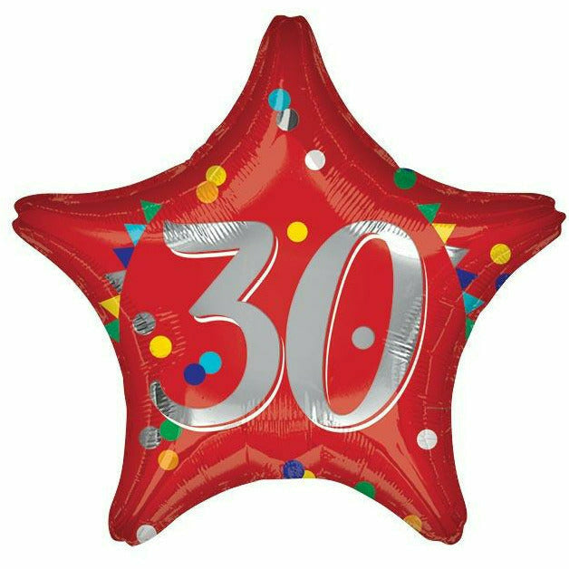 Burton and Burton BALLOONS 315 19&quot; 30th Star Foil