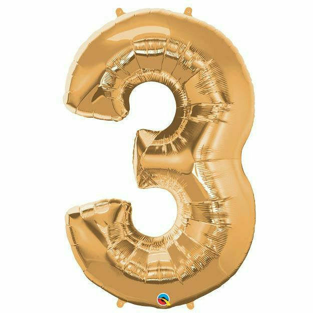 Burton and Burton BALLOONS 34&quot;PKG METALLIC GOLD THREE