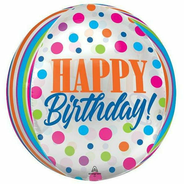 Burton and Burton BALLOONS 341 16&quot; Birthday Dots Orbz