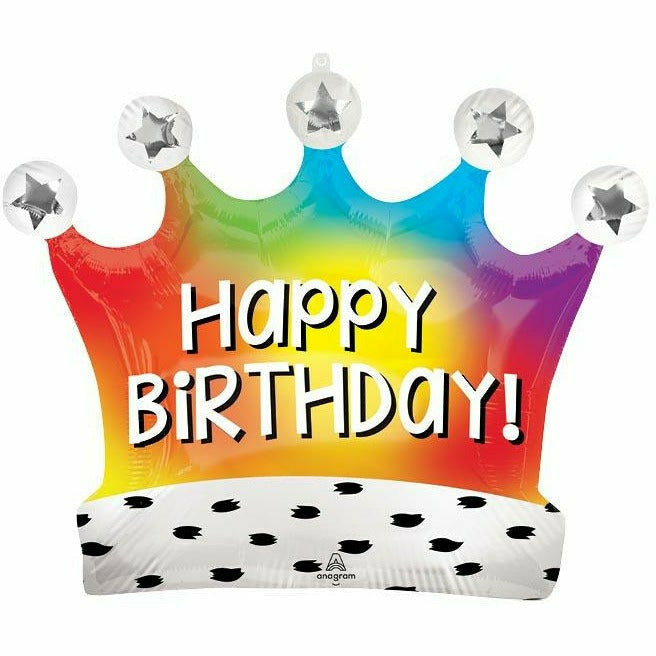 Burton and Burton BALLOONS 343 27&quot; Crown Birthday Foil