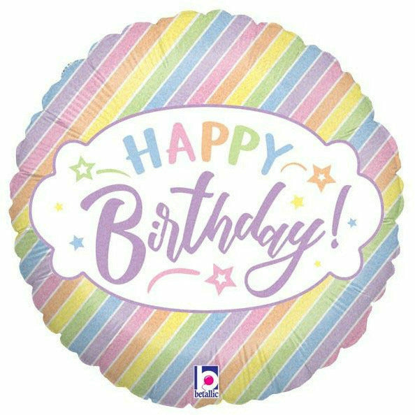 Burton and Burton BALLOONS 348 18&quot; Pastel Birthday Foil