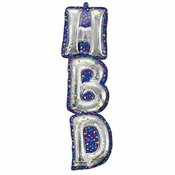 Burton and Burton BALLOONS 353 38&quot; HBD Shape Foil