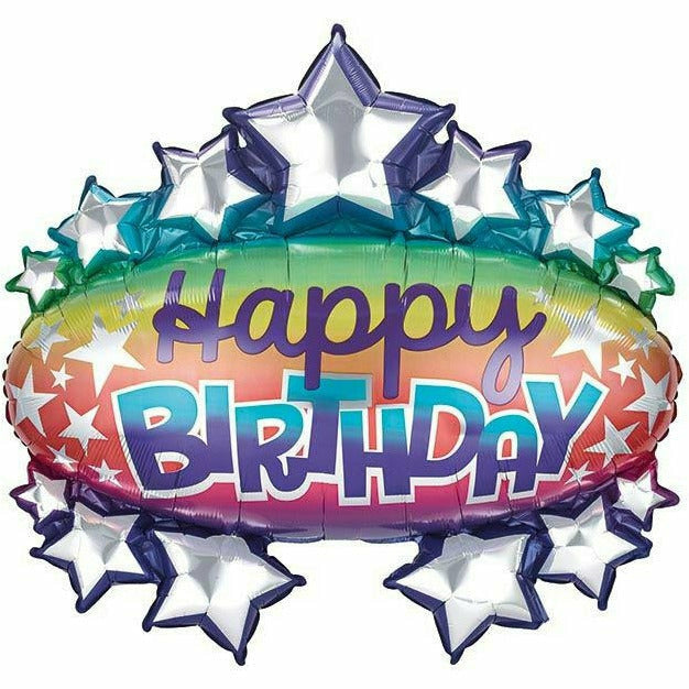 Burton and Burton BALLOONS 359 31&quot; Birthday Marquee Shape Foil