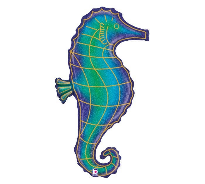 Burton and Burton BALLOONS 36" HOLOGRAPHIC SEAHORSE BALLOON