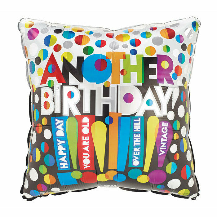 Burton and Burton BALLOONS 363 17" "Another Birthday" Square Foil Balloon