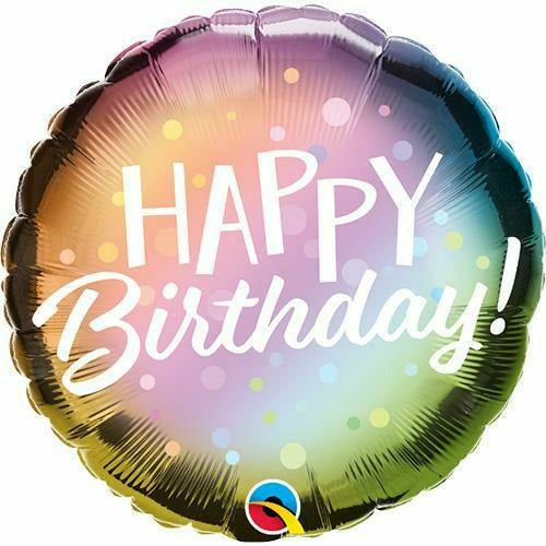 Burton and Burton BALLOONS 370 18&quot;  Rainbow Ombre Happy Birthday Foil