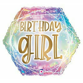 Burton and Burton BALLOONS 384 18&quot; GEO BIRTHDAY GIRL