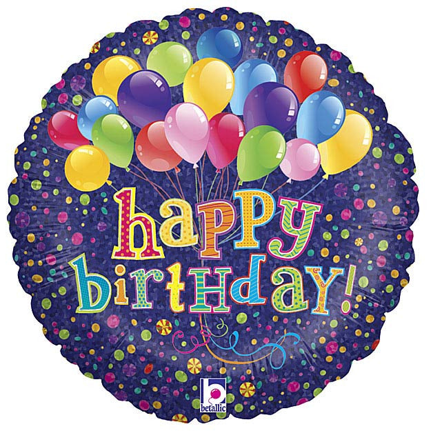 Burton and Burton BALLOONS 389 18&quot; Happy Birthday Bunch Foil Balloons