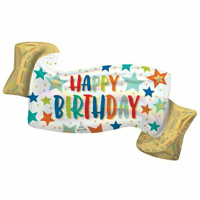 Burton and Burton BALLOONS 410 39&quot; Happy Birthday Banner Foil