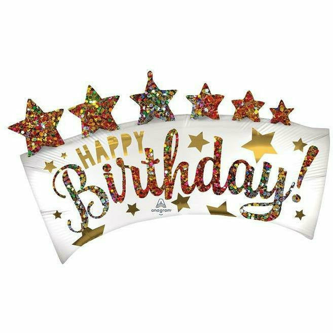 Burton and Burton BALLOONS 413 34&quot; Sequins Birthday Shape Foil