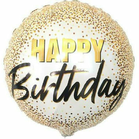 Burton and Burton BALLOONS 414 18&quot; Golden Happy Birthday Foil