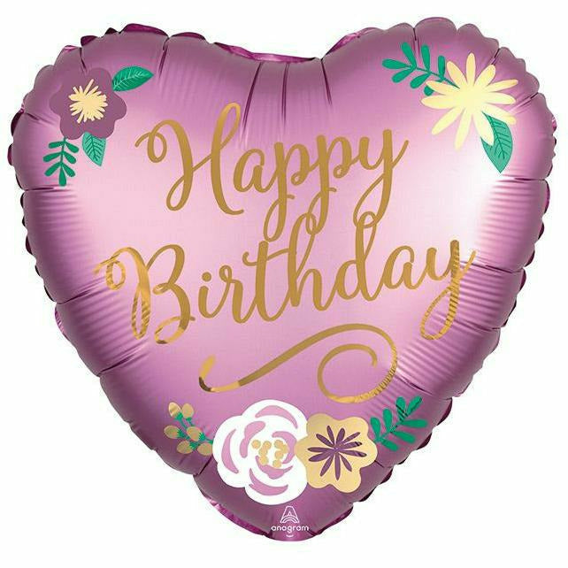 Burton and Burton BALLOONS 416 18" Birthday Satin Flowers Foil