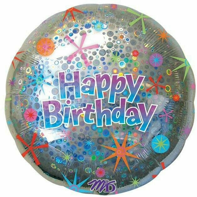 Burton and Burton BALLOONS 416 32&quot;PACKAGED HAPPY BIRTHDAY HOLOGRAPHIC