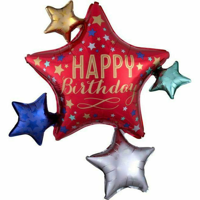 Burton and Burton BALLOONS 423 35&quot; Bday Star Cluster Foil