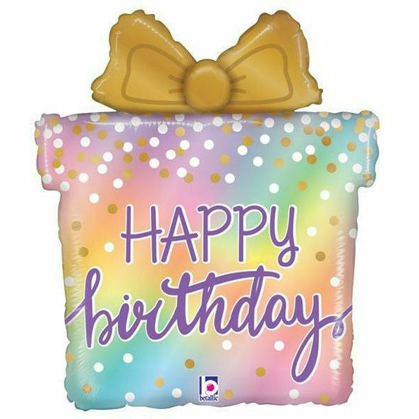 Burton and Burton BALLOONS 426 27" Opal Birthday Present Jumbo Foil