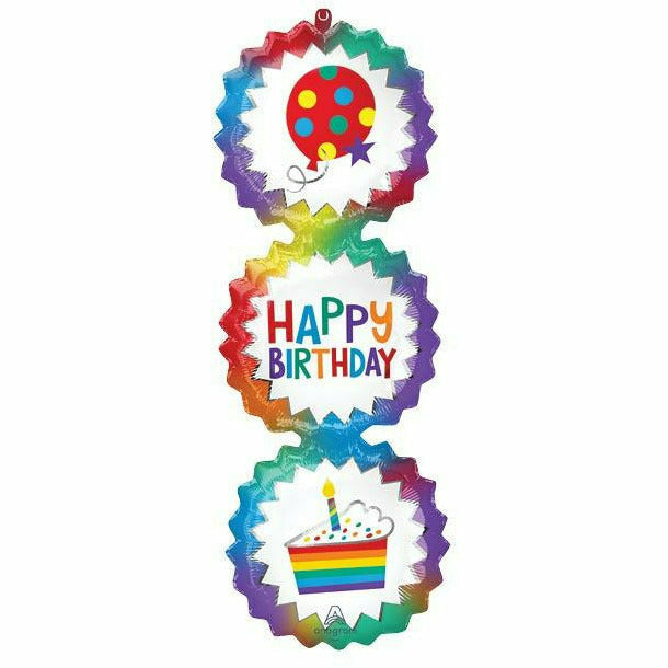 Burton and Burton Balloons 447 38&quot;PKG BIRTHDAY OMBRE BURSTS