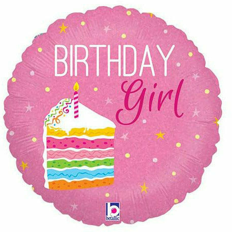 Burton and Burton BALLOONS 451 18&quot; Birthday Girl Pink Cake Foil