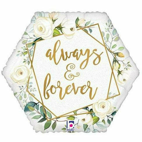 Burton and Burton BALLOONS 482A 18&quot; Always and Forever Holographic Foil