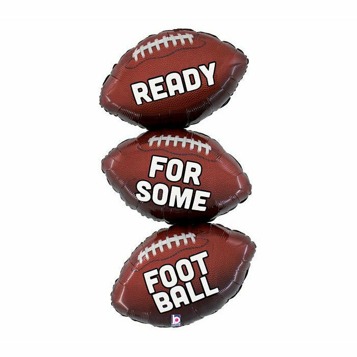 Burton and Burton BALLOONS 489A  Ready For Some Football Trio Shaped Foil Balloon 34&quot;