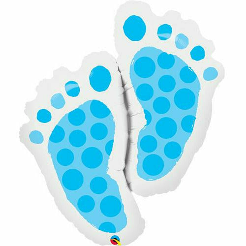 Burton and Burton BALLOONS 499 35&quot;  Blue Baby Feet Jumbo Foil