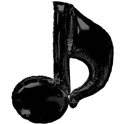 Burton and Burton BALLOONS 503 Black Music Note Jumbo 35" Mylar Balloon