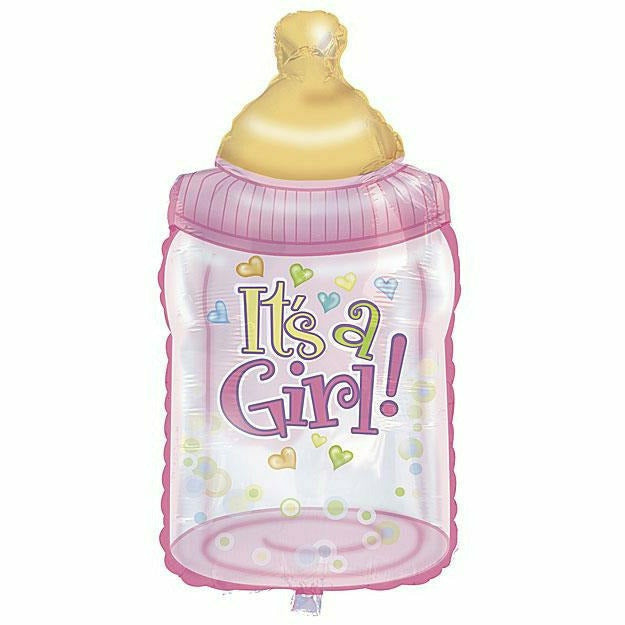 Burton and Burton BALLOONS 509A 34&quot; Baby Girl Bottle Shape Foil