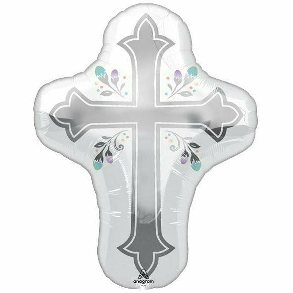 Burton and Burton BALLOONS 513A 28&quot; Holy Day Cross Jumbo Foil