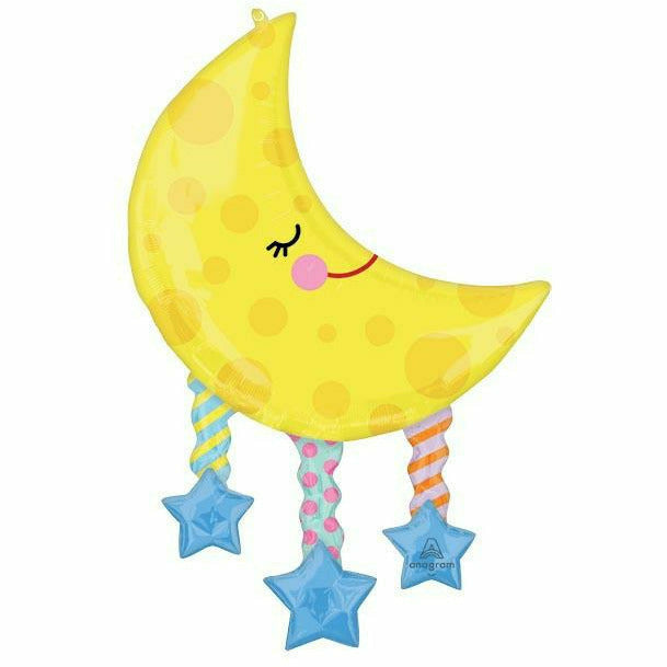 Burton and Burton BALLOONS 515A 38&quot; Baby Moon &amp; Stars Shape Foil