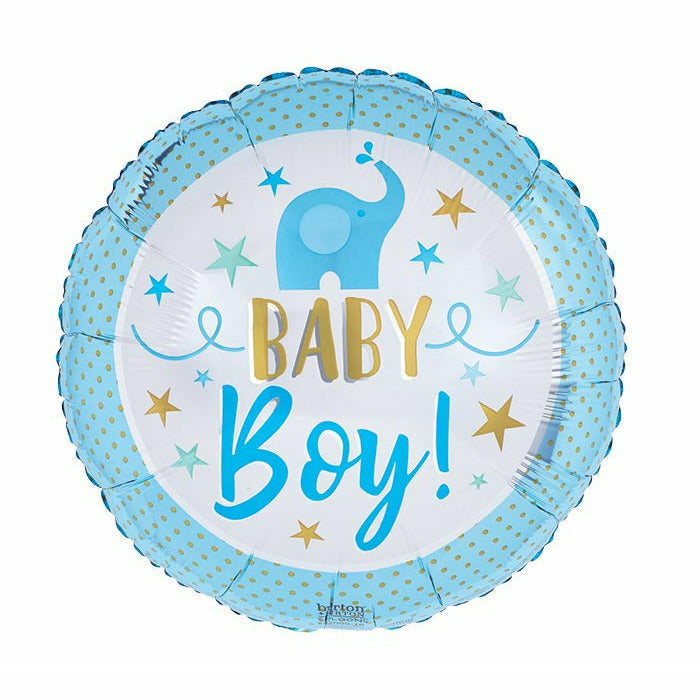 Burton and Burton BALLOONS 519 17&quot; BABY BOY BLUE ELEPHANT FOIL BALLOON