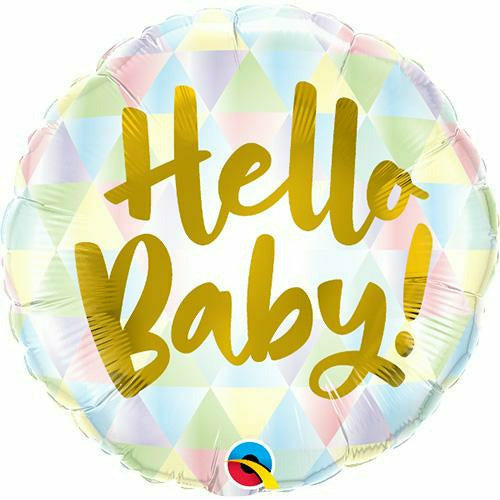 Burton and Burton BALLOONS 519A 18" Pastel Hello Baby Foil