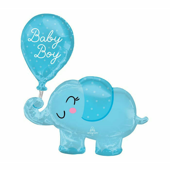 Burton and Burton BALLOONS 519A 31" BABY BOY ELEPHANT SUPERSHAPE