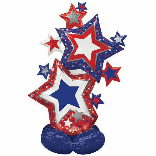 Burton and Burton BALLOONS 582 59" Patriotic Stars Airloonz Foil