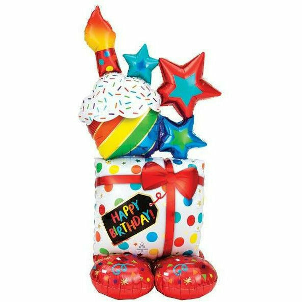 Burton and Burton BALLOONS 584 55&quot; Birthday Stacks Airloonz Foil